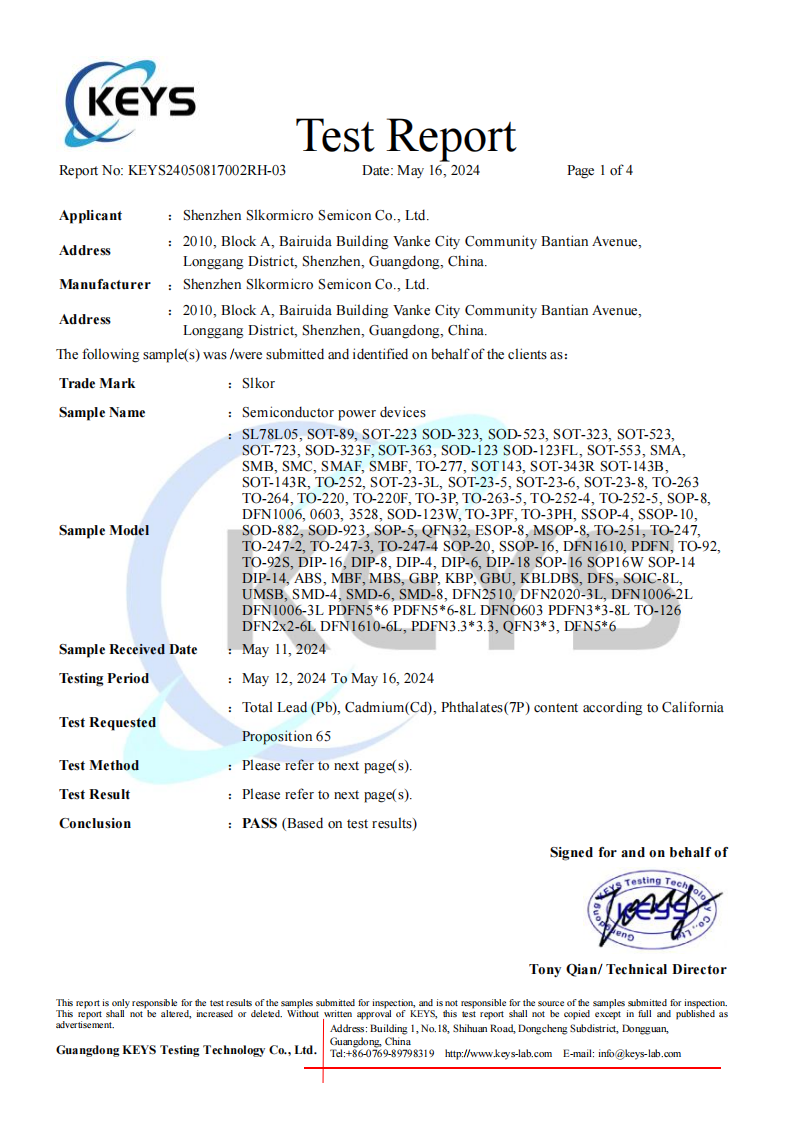 Slkor加州65-报告-2